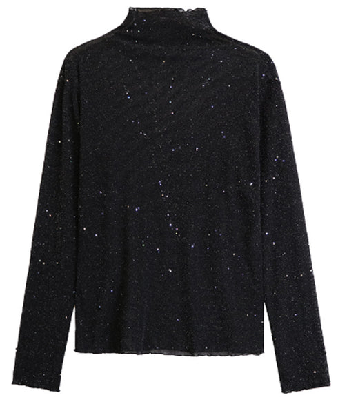 Shiny Turtleneck Top
